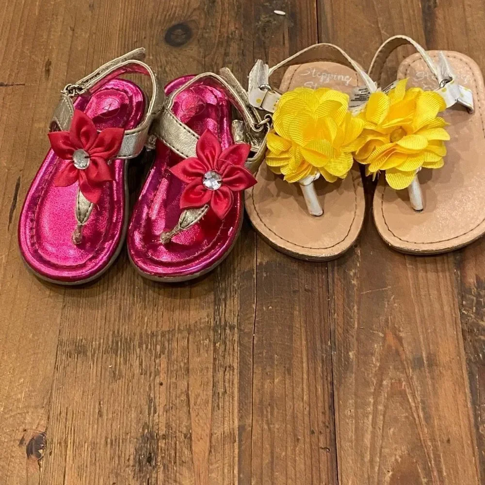 Stepping Stones + Genuine Kids Floral Sandals Set of Two Size 4